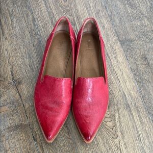 Frye Red Slip On Kenzie Loafers